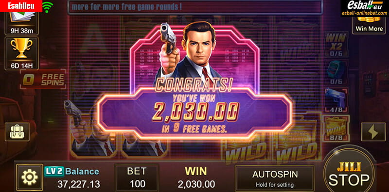 Agent Ace big win example with multipliers